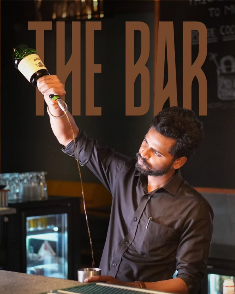The bar at Cosmo Bar & Bistro, Udaipur